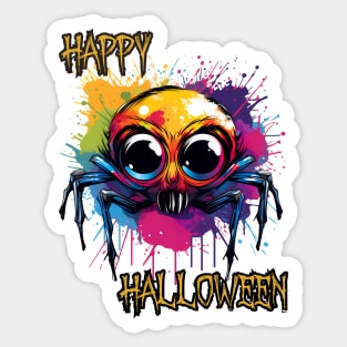 Spooky Spider Happy Halloween Sticker